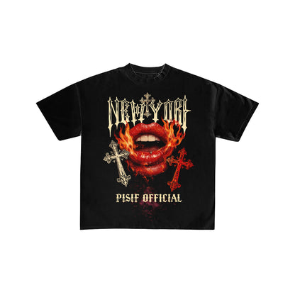New York Flaming Lips Gothic Cross Graphic Tee