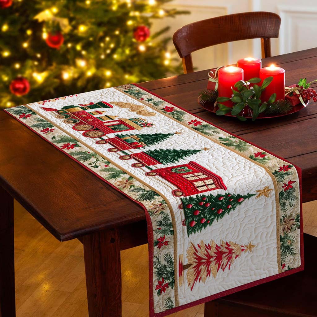 Train Christmas Quilted Table Runner QFTD5081101