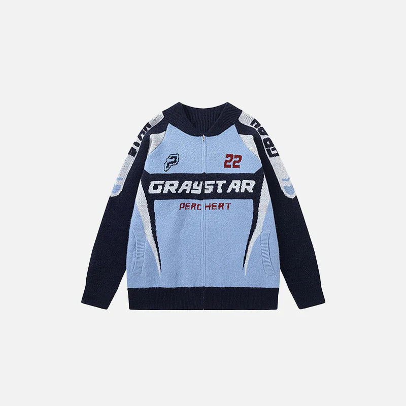 Turbo Drive Gray Star Sweater
