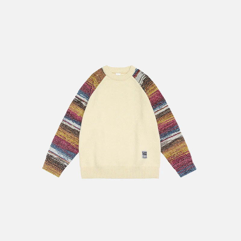 Textured Sleeve Knit Sweater