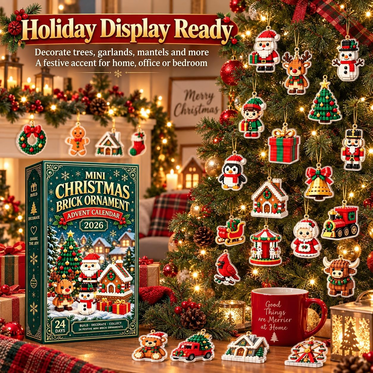 24-Day Mini Christmas - Flat Ornament Advent Calendar