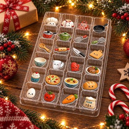 Personalized Christmas Chef Advent Calendar: 24-Day Blind Box Charms, Custom Name