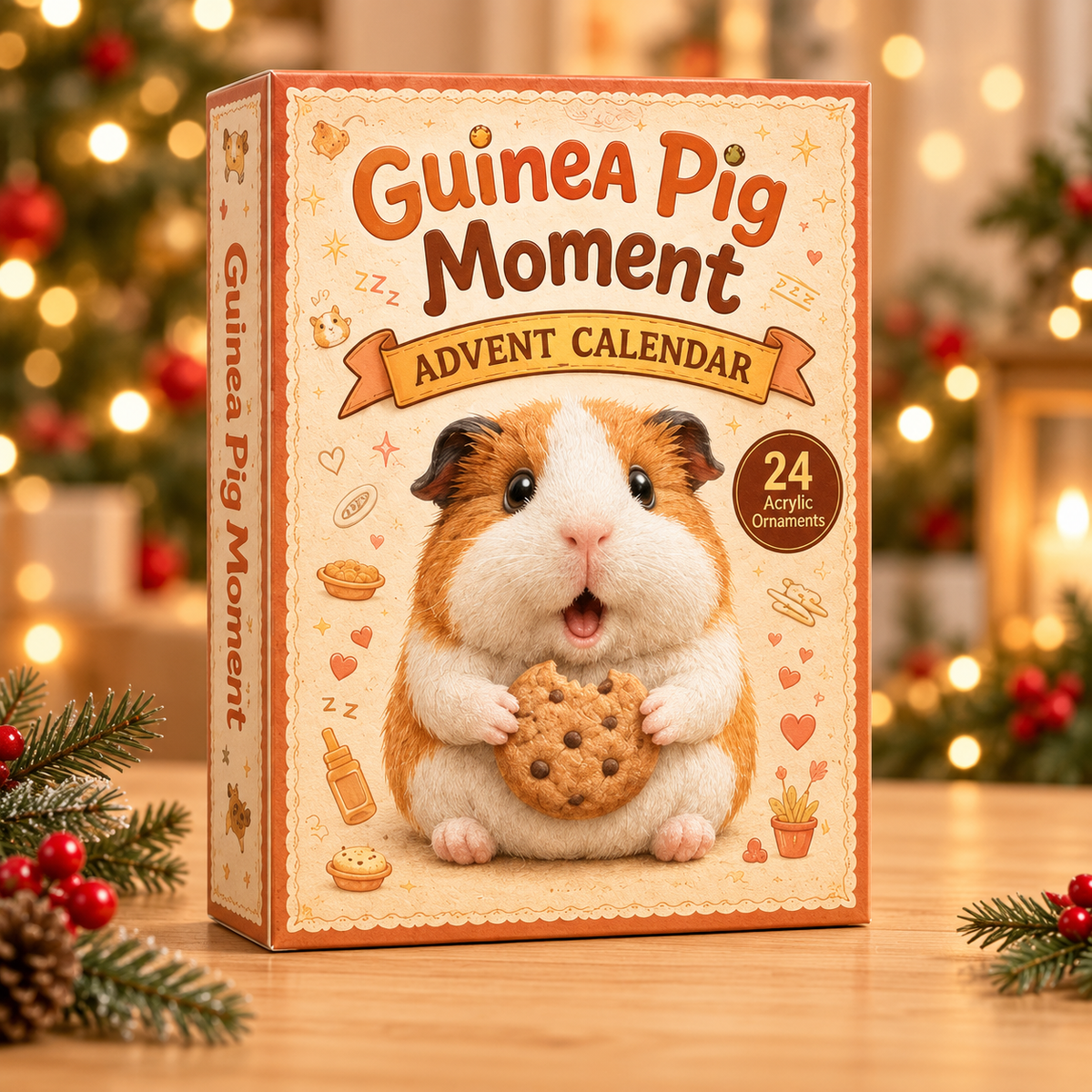 Guinea Pig Moment Advent Calendar 2026 - 24-Day Festive Countdown, Acrylic Charms Blind Box - Gift For Guinea Pig Lovers