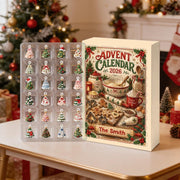 Personalized Advent Calendar Acrylic Charms, 24 Days Countdown Set, Custom Name, Holiday Activity, Christmas Gift