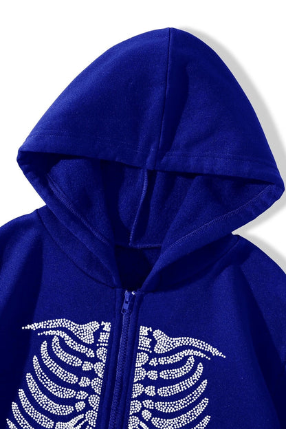 Skeleton Graphic Zip Hoodie