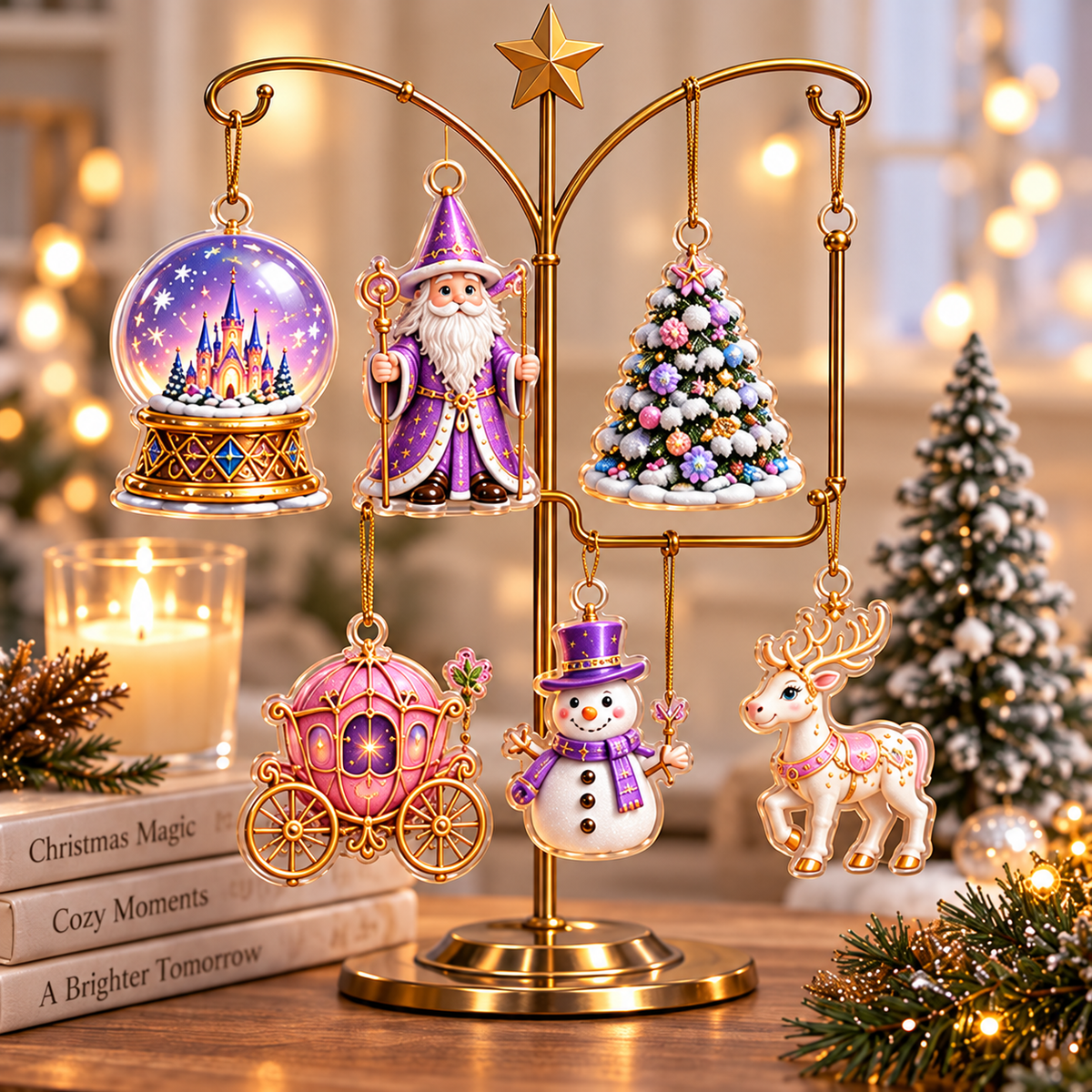 Fantasy Christmas Kingdom Advent Calendar 2026 24 Days of Magic Acrylic Ornaments Holiday Countdown Box Fairytale Gift for Kids