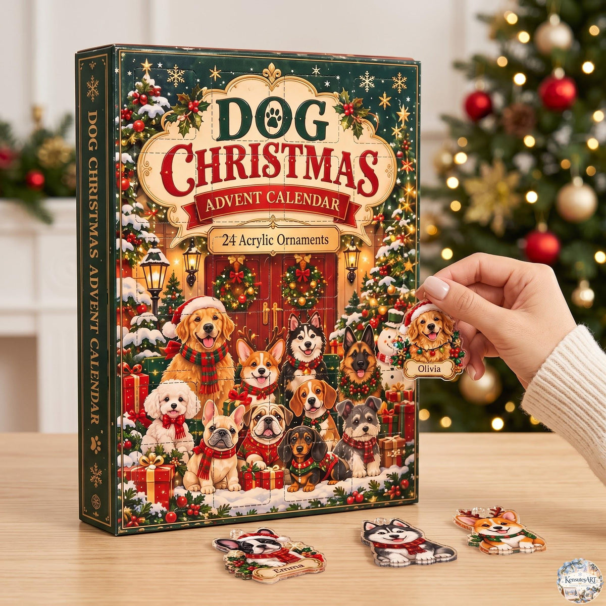 Mixed Breed Dog Advent Calendar 2026 | 24 Day Christmas Countdown with Personalized 2D Ornament