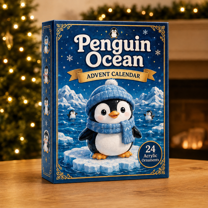 Penguin Ocean Advent Calendar 2026 - 24-Day Festive Countdown, Acrylic Charms Blind Box - Gift For Ocean Lovers