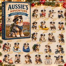 Aussie Dog Adventure Advent Calendar 2026 - 24-Day Festive Countdown, Acrylic Charms Blind Box - Gift For Dog Lovers