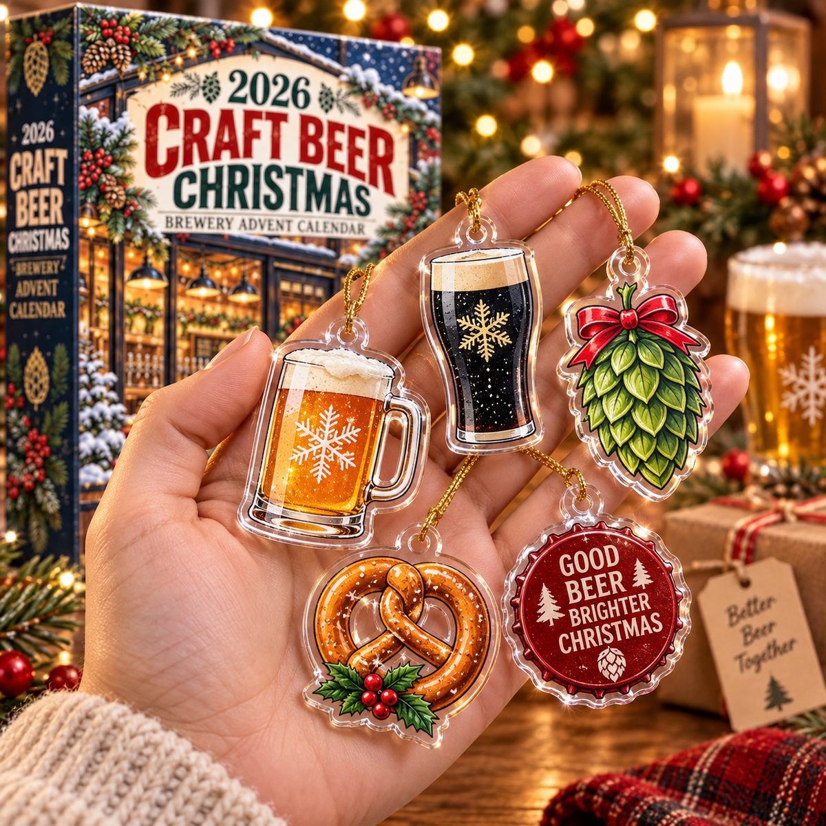 2026 Craft Beer Christmas Advent Calendar With 24 Unique Brewery Themed Ornaments Festive Holiday Countdown Gift