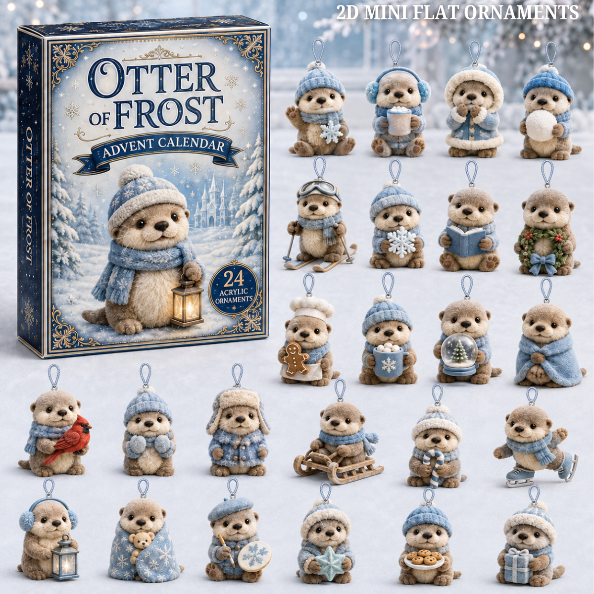 Otter Of Frost Advent Calendar 2026 - 24-Day Festive Countdown, Acrylic Charms Blind Box - Gift For Otter Lovers