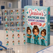 Personalized Healthcare Hero Advent Calendar: Custom Photo Nurse Blind Box 24 Charms