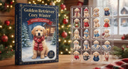 Cozy Winter Golden Retriever Calendar, 24 Acrylic Dog Ornaments, Christmas Countdown Gift Box, Dog Mom Holiday Decor