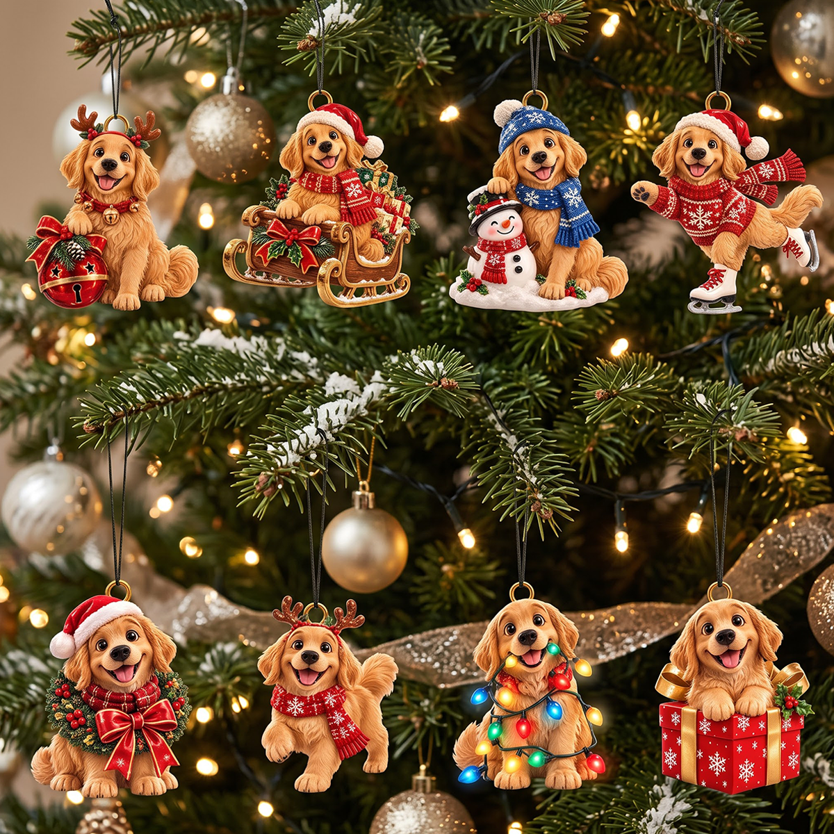 Christmas Golden Advent Calendar 2026 - 24 Day Spirits Countdown, Acrylic Charms Blind Box - Gift For Family