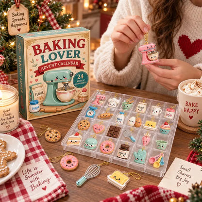 Baking Advent Calendar 2026, 24 Days Advent Calendar, 24 Acrylic Baking Ornaments, Baker Gift, Baking Lover Gift, Christmas Kitchen Decor
