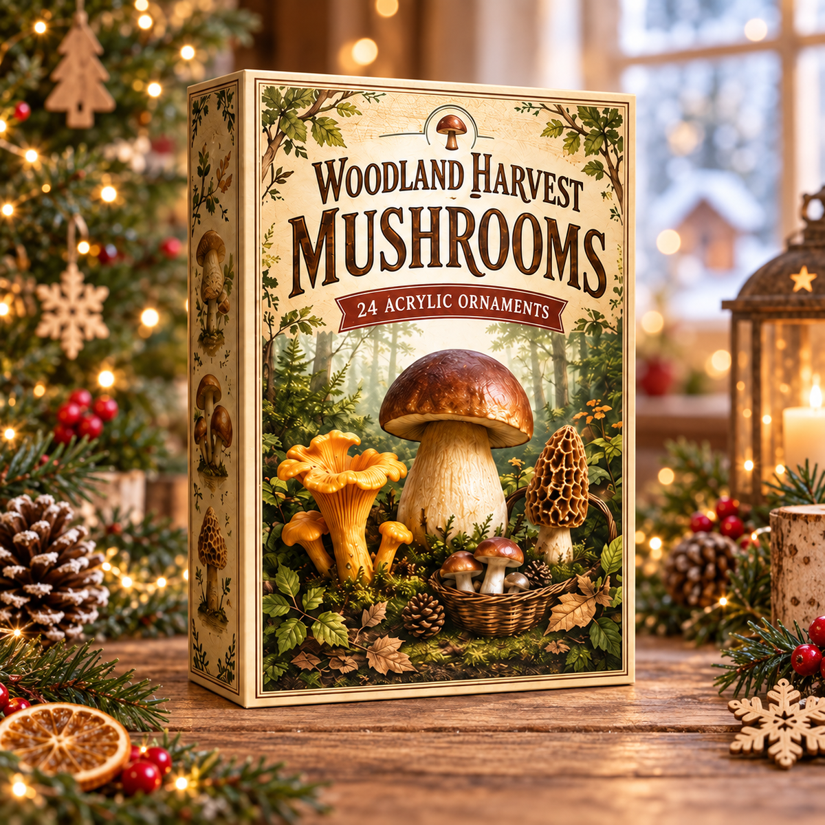 Woodland Harvest Mushrooms Advent Calendar 2026 - 24-Day Festive Countdown, Acrylic Charms Blind Box - Gift For Nature Lovers