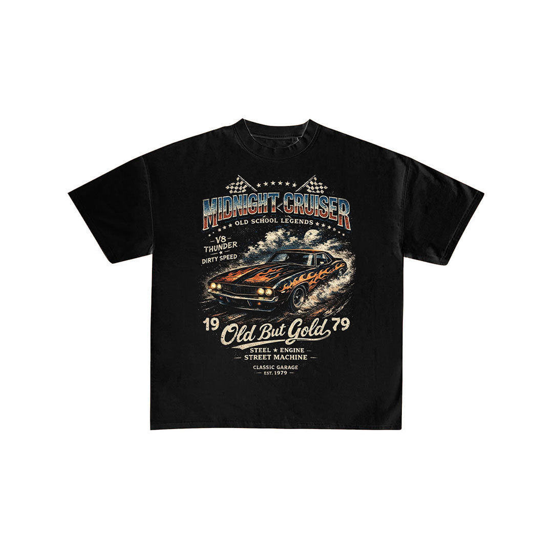 Midnight Cruiser Retro Muscle Car Graphic T-Shirt
