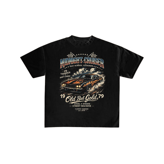 Midnight Cruiser Retro Muscle Car Graphic T-Shirt