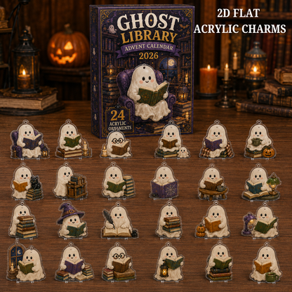 Ghost Library Advent Calendar 2026 - 24-Day Festive Countdown, Acrylic Charms Blind Box - Gift For Family & Friends