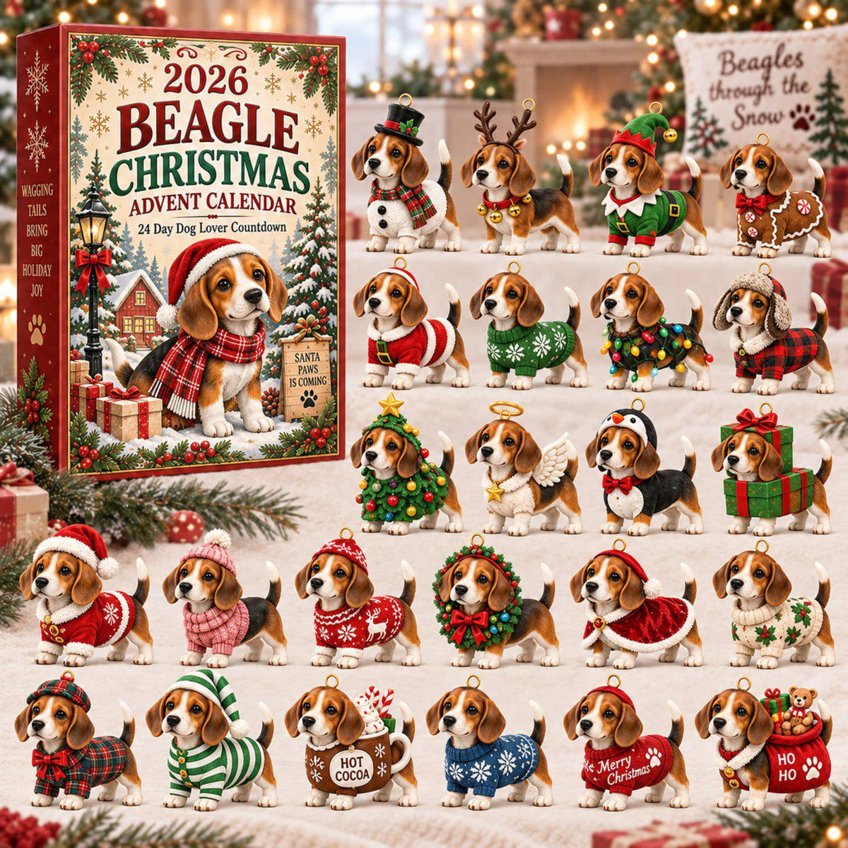 24 Days Pet Lover Advent Calendar 2026, Dog and Cat Christmas Charm Set, Puppy Kitty Blind Box Countdown, Pet Owner Gift