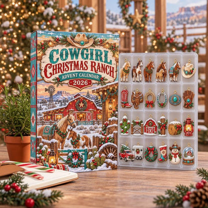 Cowgirl Christmas Ranch Advent Calendar 2026, 24 Day Western Horse Countdown, Cowboy Ornaments, Equestrian Gift, Country Holiday Decor