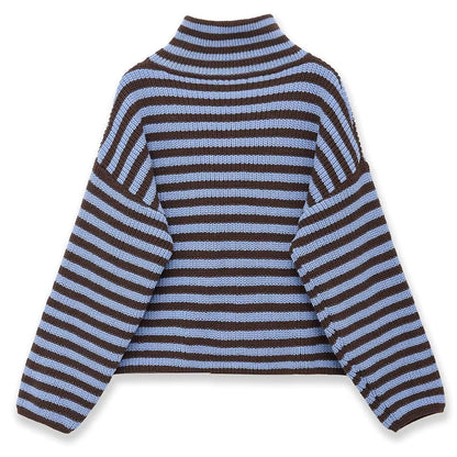 90s Striped Knit Zip-Up Cardigan