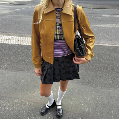 90s Mustard Leather Jacket