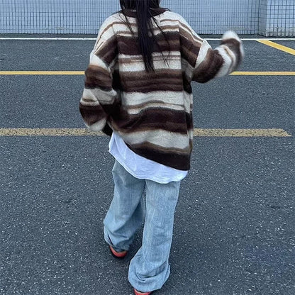 90's Aesthetic Striped Knit Sweater
