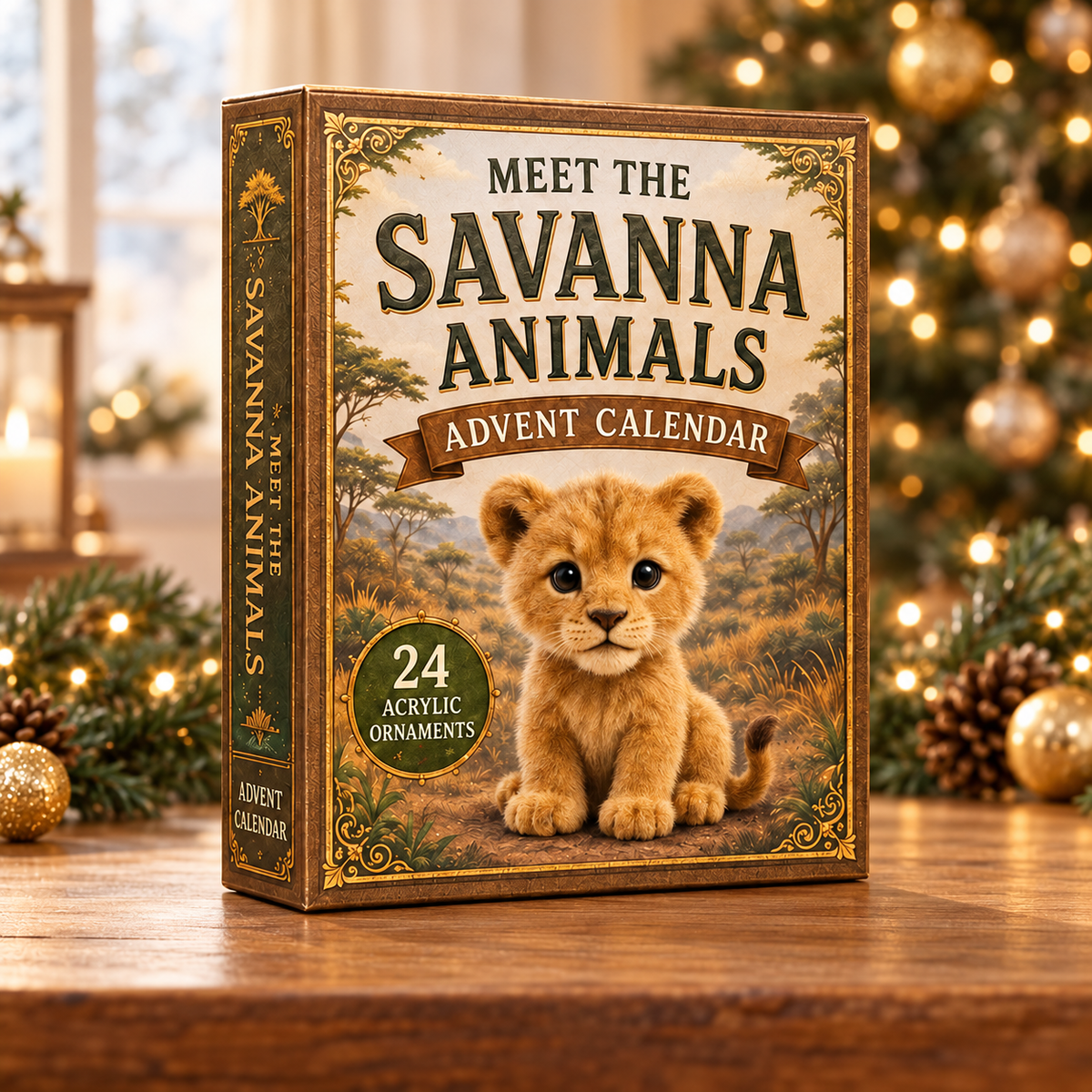 Savanna Animals Life Advent Calendar 2026 - 24-Day Festive Countdown, Acrylic Charms Blind Box - Gift For Animal Lovers