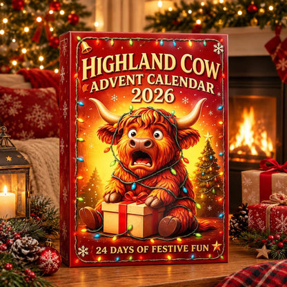 2026 Highland Cow Advent Calendar, Acrylic Pendant Ornaments, 24-Day Countdown Gift