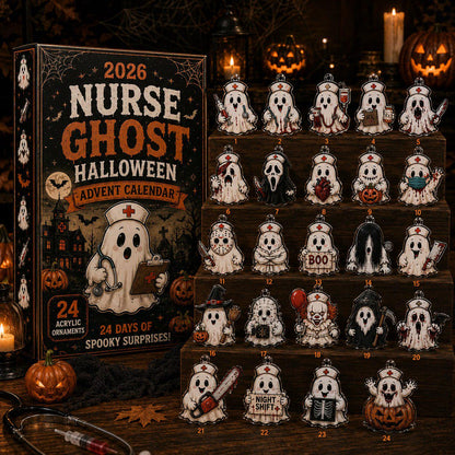 2026 Nurse Ghost Halloween Advent Calendar, 24 Spooky Surprise Acrylic Figurines, Medical Horror Collectible Holiday Gift