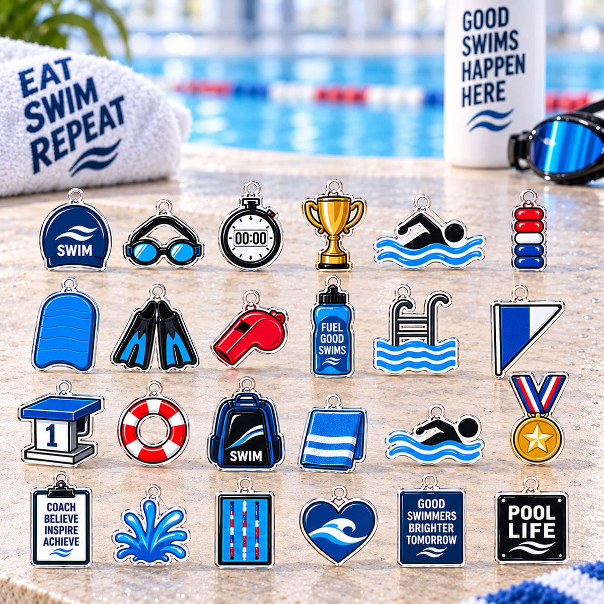 Personalized Swimming Advent Calendar 2026, Custom Swimming Blind Box, 24 Day Christmas Countdown with Swimming Tokens, Xmas Countdown Decor