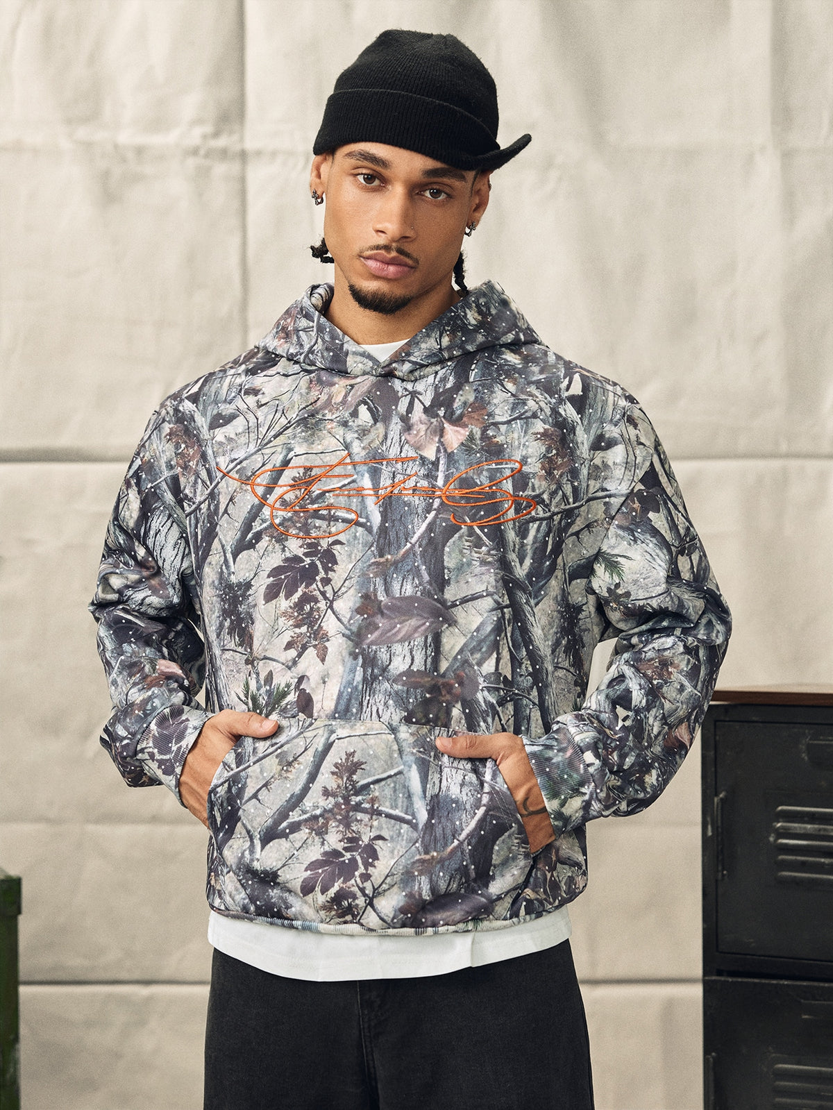 Men's Realistic Forest Camo Hoodie