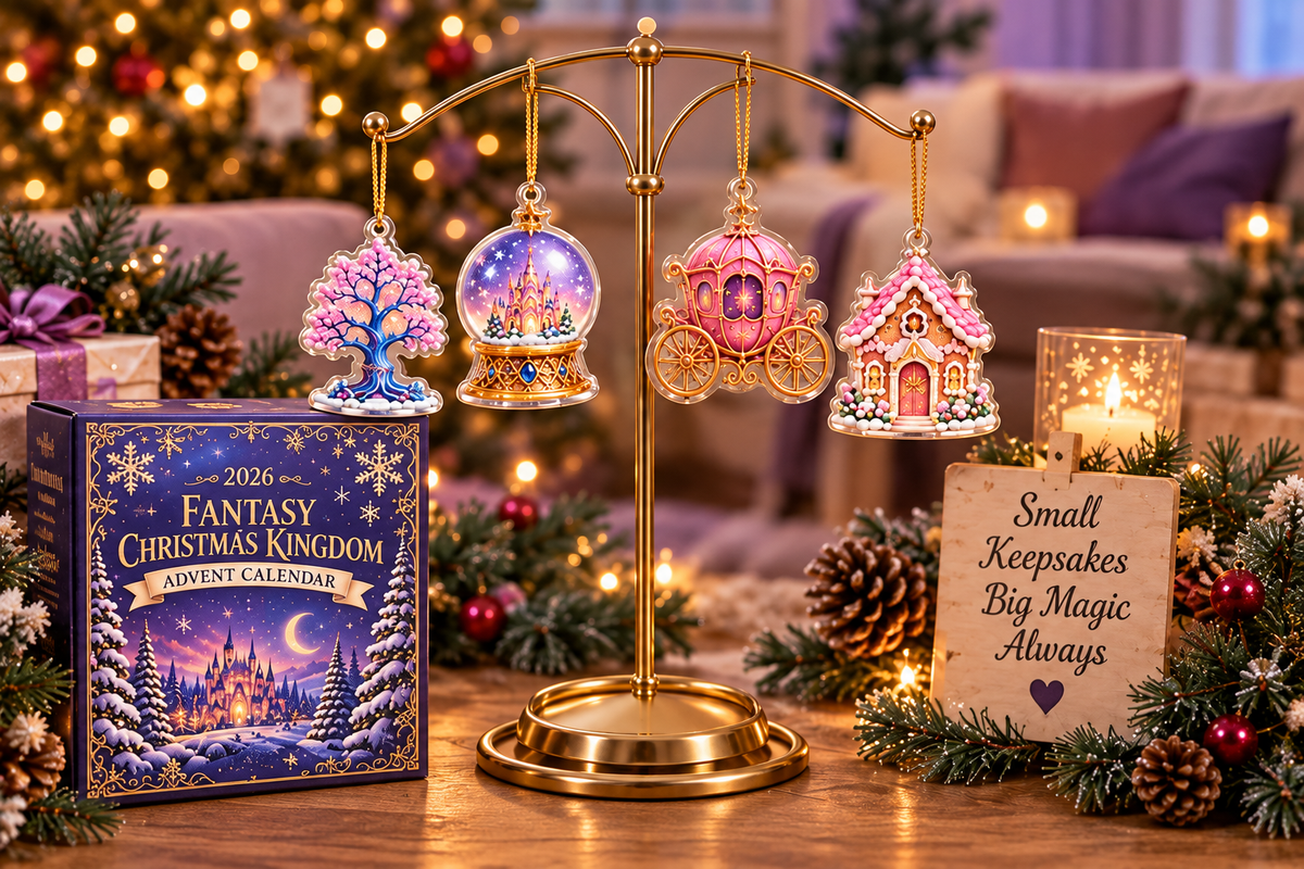 Fantasy Christmas Kingdom Advent Calendar 2026 24 Days of Magic Acrylic Ornaments Holiday Countdown Box Fairytale Gift for Kids