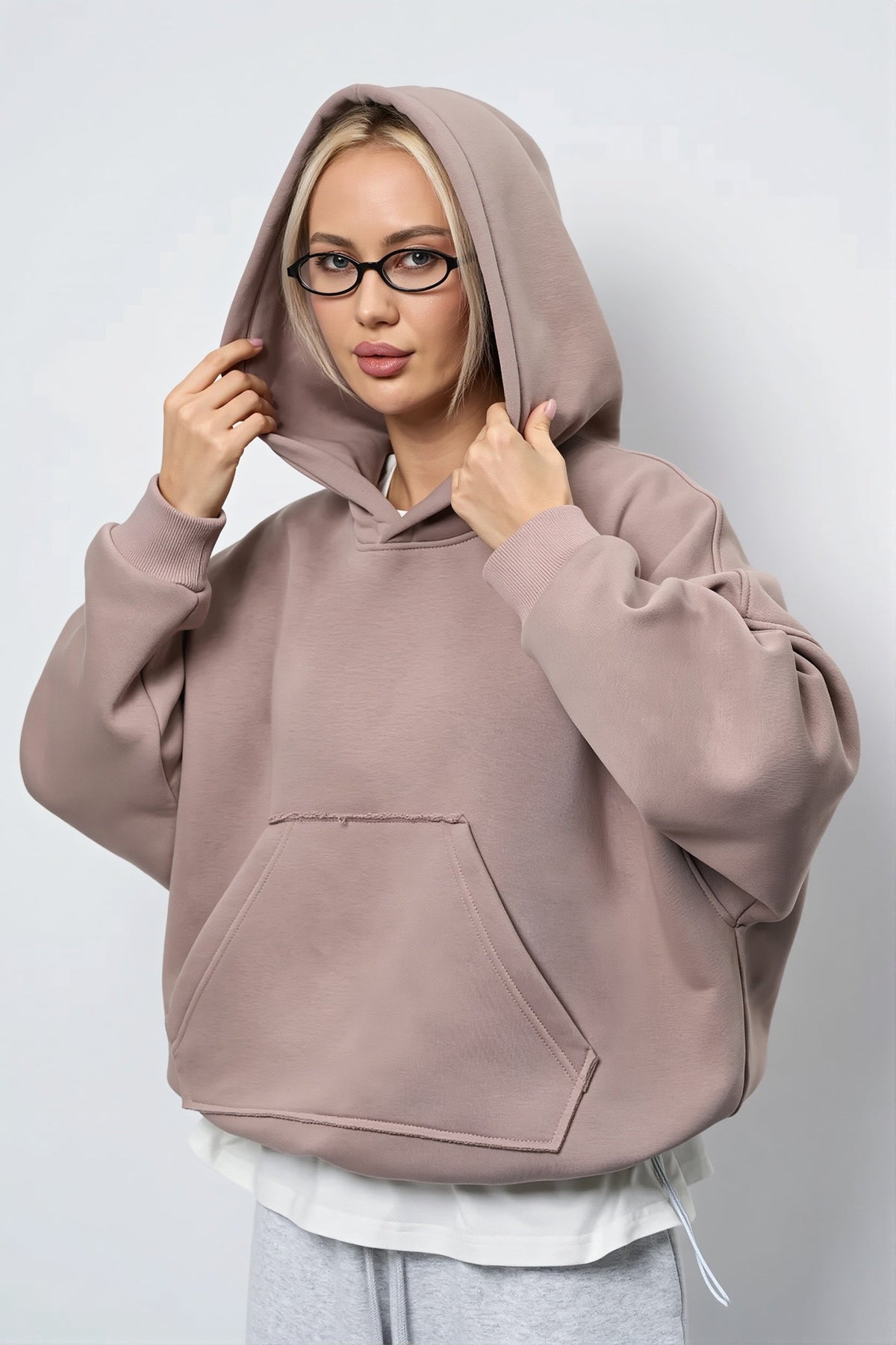 Drawstring Waist Pullover Hoodie