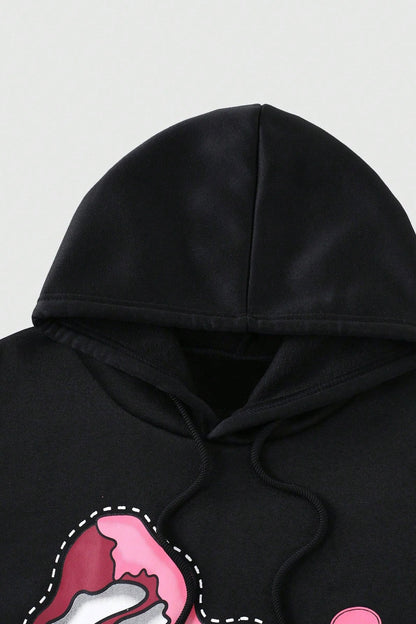 Pink Ribcage Graphic Pullover Hoodie