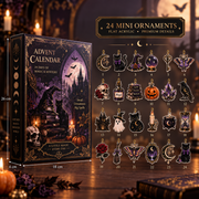 abcHalloween Advent Calendar 2026 – 24 Mini Acrylic Ornaments – Witchy Christmas Tree Decorations – Spooky Countdown Gift for Halloween Lovers