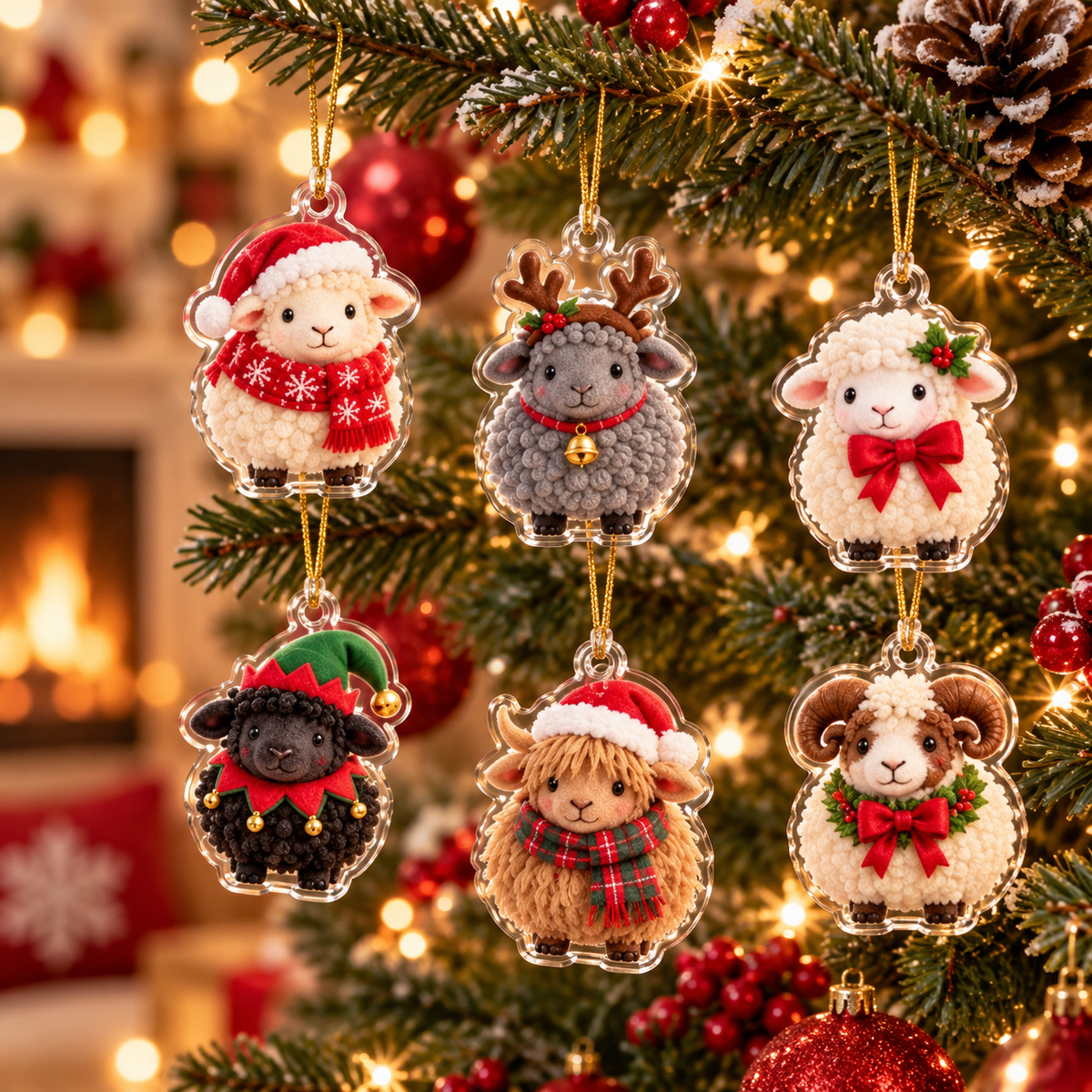 Sheep Advent Calendar 2026, 24 Acrylic Christmas Ornaments, Cute Holiday Countdown, Farm Animal Keepsake Set, Kids Christmas Gift, GIFT 2026