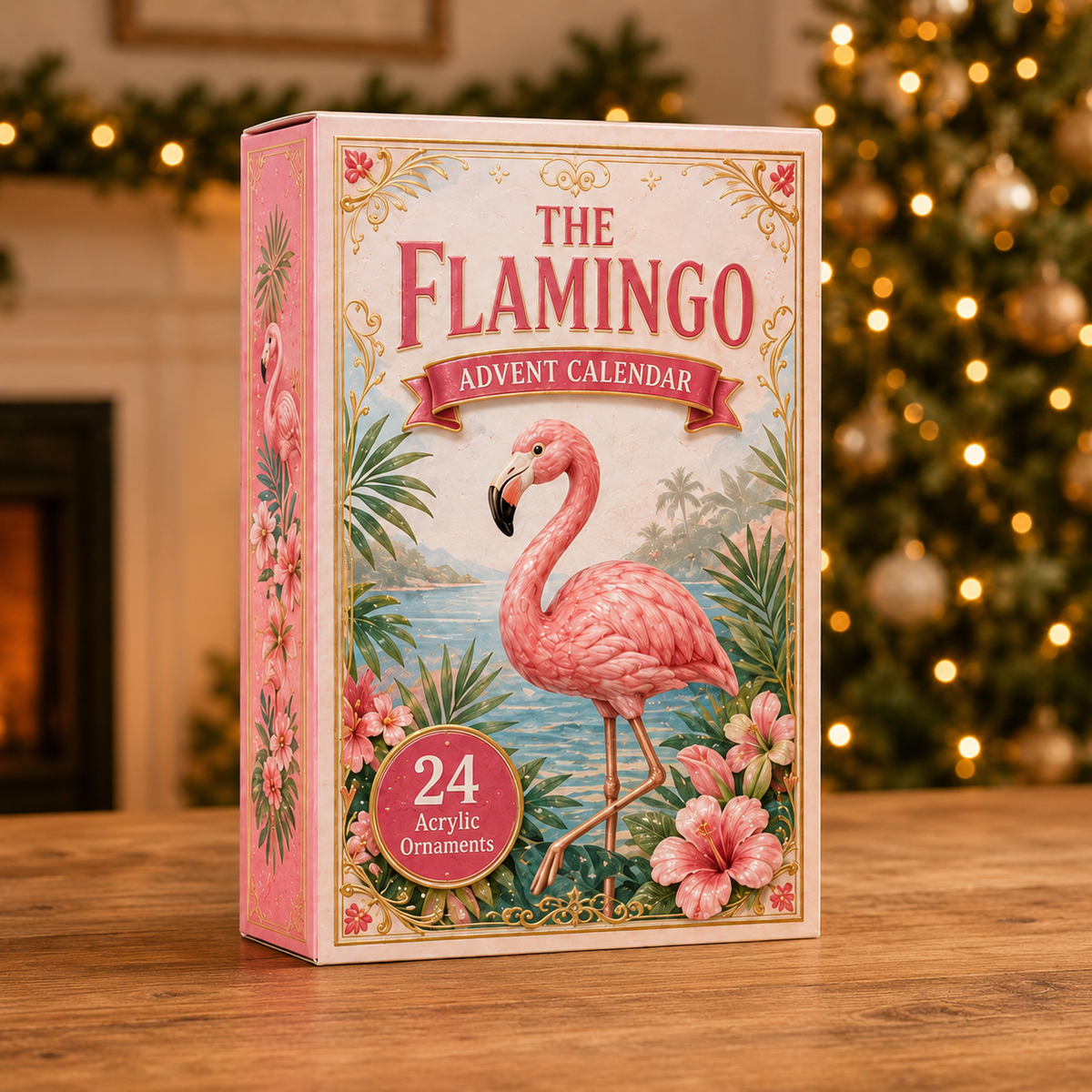Pretty Flamingo Advent Calendar 2026 - 24-Day Festive Countdown, Acrylic Charms Blind Box - Gift For Flamingo Lovers