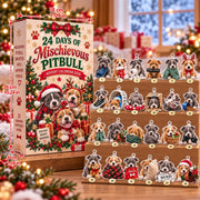 2D Flat Acrylic Pitbull Advent Calendar 2026, 24 Funny Pit Bull Ornaments, Dog Christmas Countdown Calendar, Pitbull Lover Gift