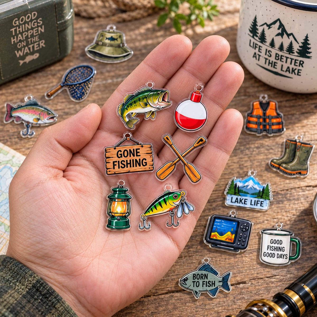 Personalized Fishing Advent Calendar 2026, Custom Fishing Blind Box, 24 Day Christmas Countdown with Fishing Tokens, Xmas Countdown Gifts