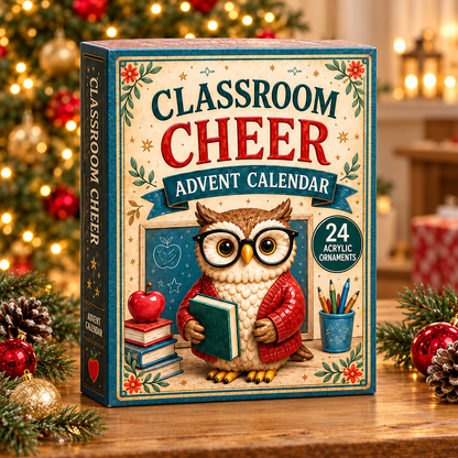Classroom Cheer Advent Calendar 2026 - 24-Day Festive Countdown, Acrylic Charms Blind Box - Gift For Teacher