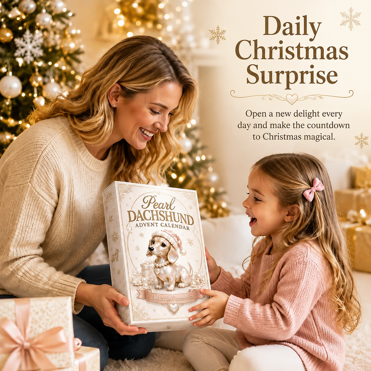 24 Days of Pearl Dachshund - 2026 Advent Calendar Blind Box of 24 Ornaments