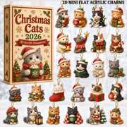 Christmas Cat House Advent Calendar 2026 - 24-Day Festive Countdown, Acrylic Charms Blind Box - Gift For Cat Lovers