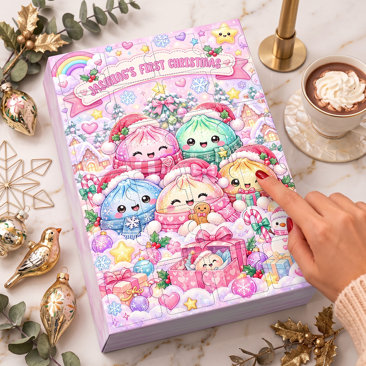 Dumpling First Christmas Advent Calendar 2026 - 24 Day Spirits Countdown, Acrylic Charms Blind Box - Gift For Family