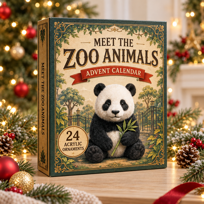 Zoo Animals World Advent Calendar 2026 - 24-Day Festive Countdown, Acrylic Charms Blind Box - Gift For Animal Lovers