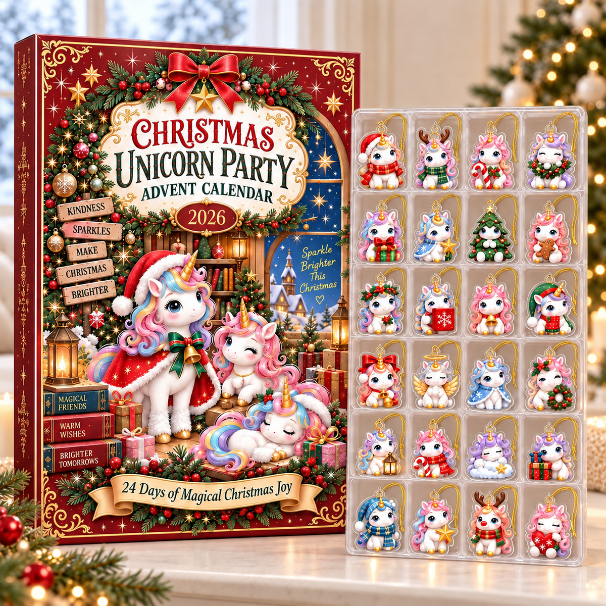 Unicorn Advent Calendar 2026, Christmas Countdown Gift, 24 Day Unicorn Charms, Kids Holiday Keepsake, Magical Christmas Decor, GIFT For Kid