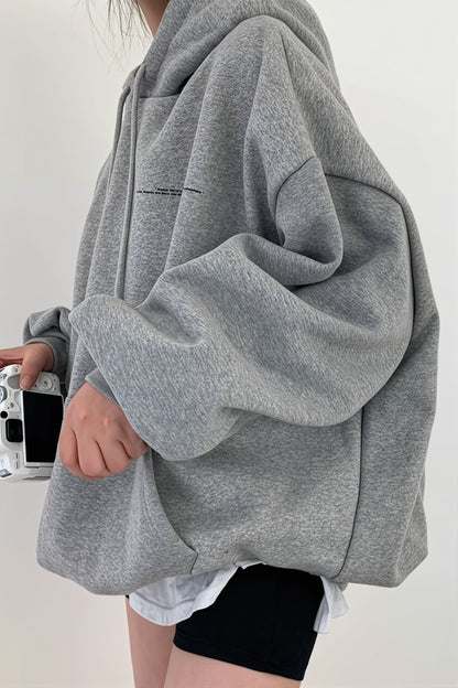 Moon Print Oversize Pullover Hoodie