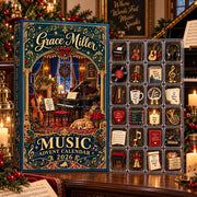 Personalized Music Advent Calendar, Music Lover Christmas Countdown Box, Custom Name Musician Gift, 24 Days Holiday Calendar