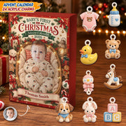 Baby First Christmas Advent Calendar, Personalized 24 Acrylic Charms, Custom Photo Keepsake, 2026 Countdown